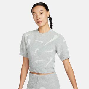 Nike Sportswear Phoenix Cozy Bouclé Women's Slim Cropped Knit Short-Sleeve LG